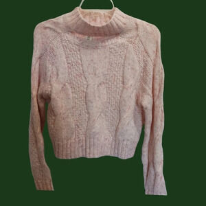 Jessica simpson sweater over size cropped cable stitch size Xs